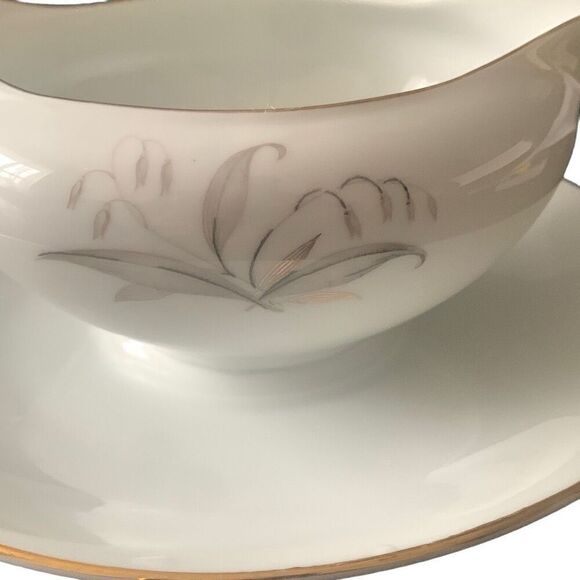 Vintage 1961 Kaysons Japan Fine China Golden Rhapsody Oval Gravy Boat Plate Clas - Picture 2 of 16